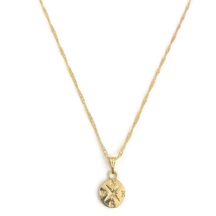 Kompas Ketting - Goud