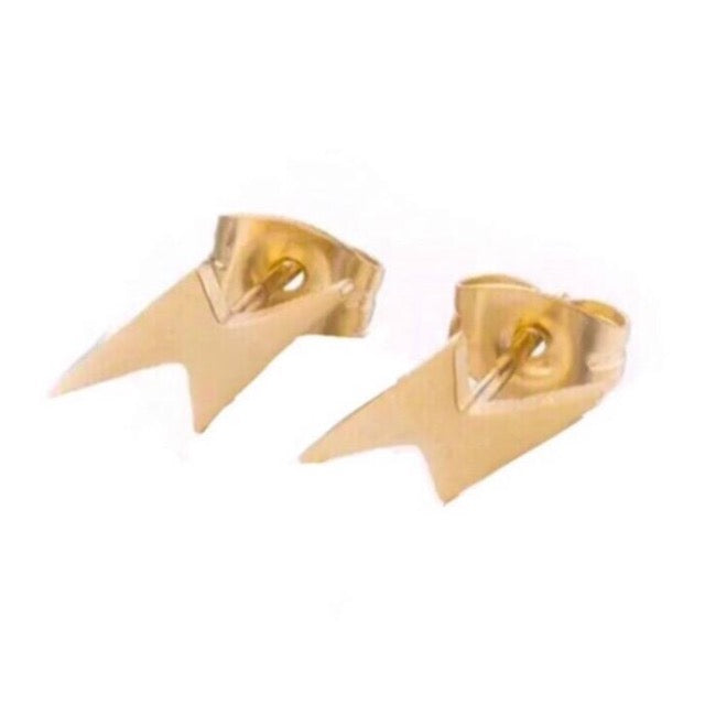Bliksem Stud Oorbellen - Goud