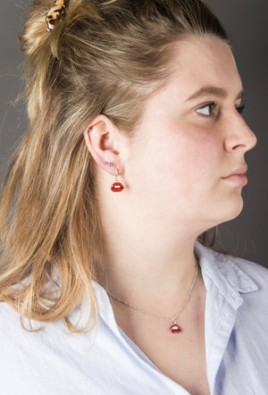 Lip Oorbellen - Zilver
