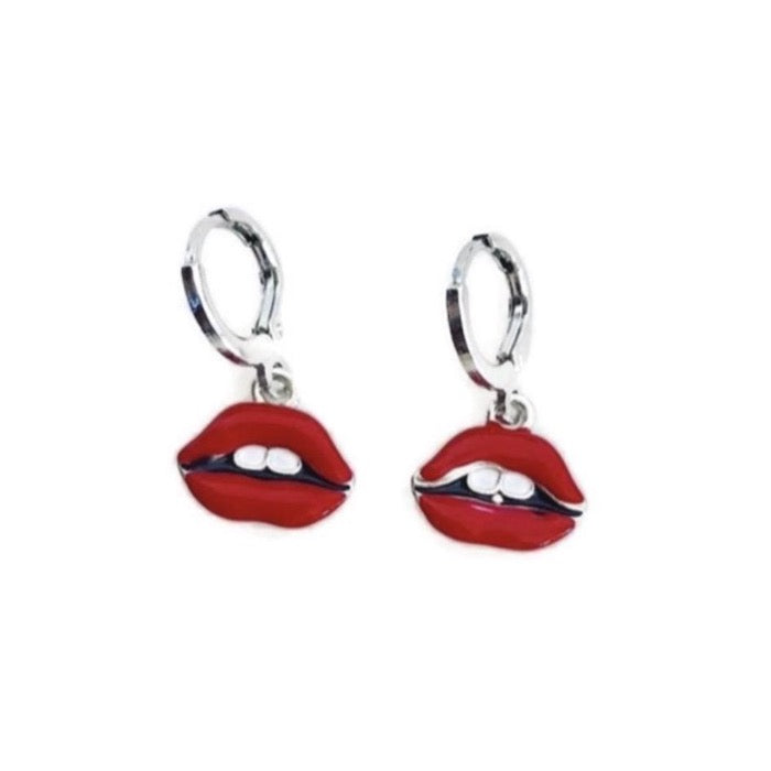 Lip Oorbellen - Zilver