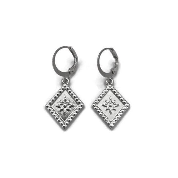 Rhombus Ster Oorbellen - Zilver