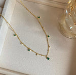 Groene Diamant Ketting - Goud