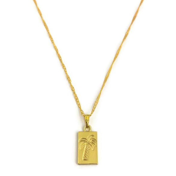 Palm Plaat Ketting - Goud