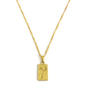Palm Plaat Ketting - Goud