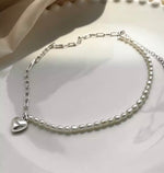 Half Parel Half Chain Ketting - Zilver