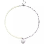 Half Parel Half Chain Ketting - Zilver