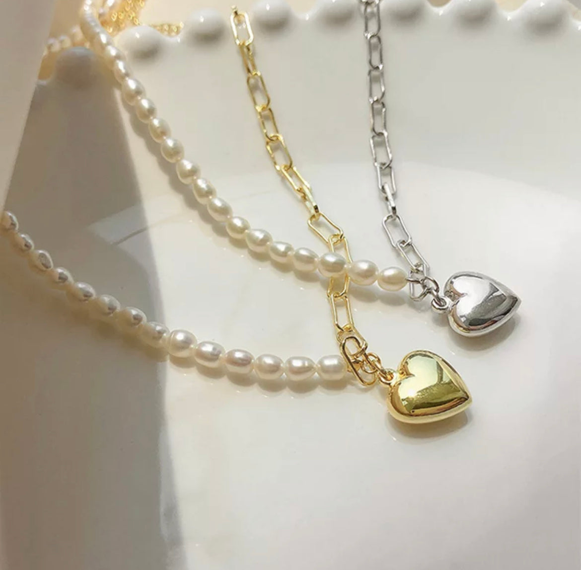 Half Parel Half Chain Ketting - Goud