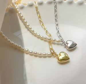 Half Parel Half Chain Ketting - Goud