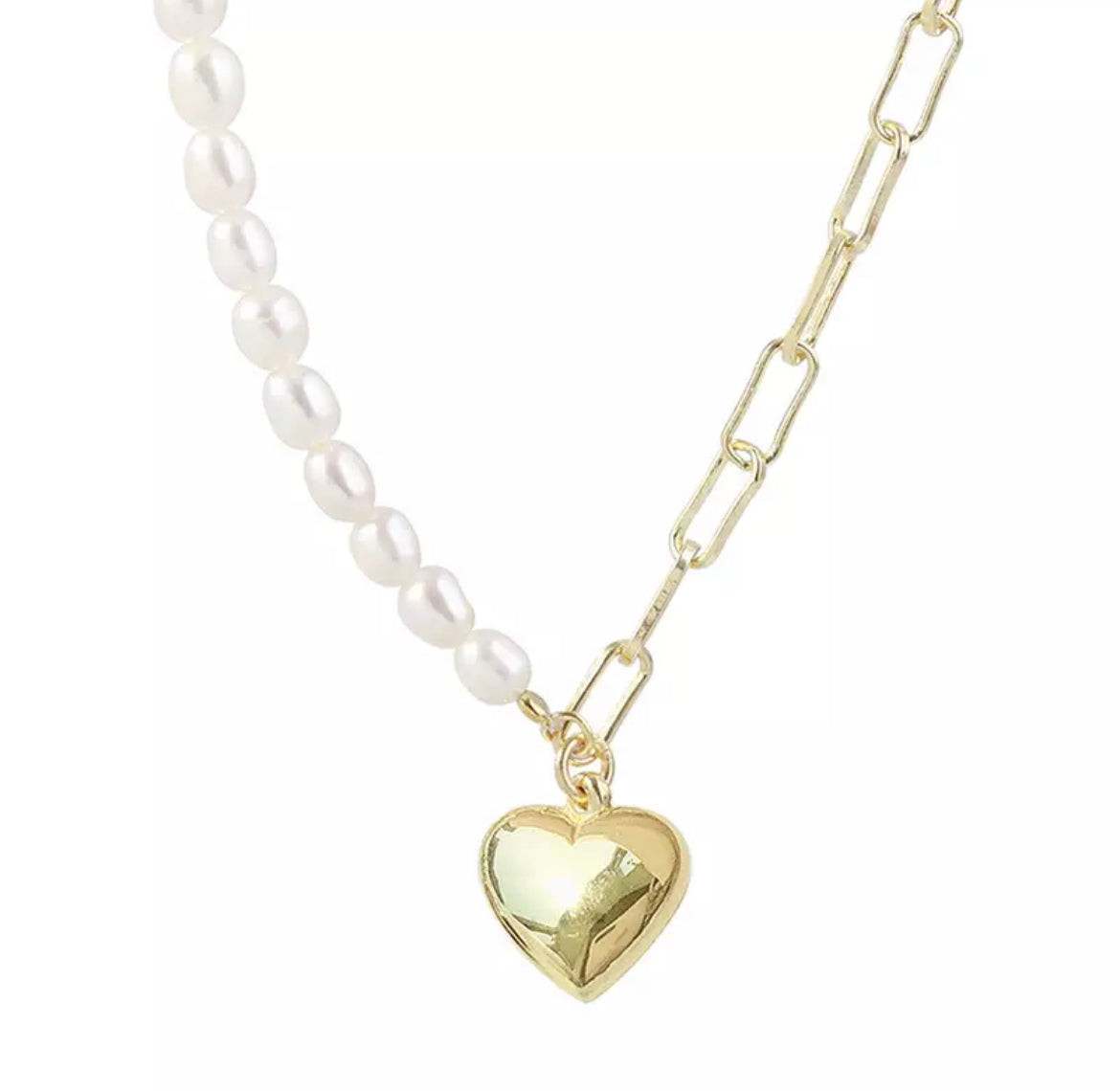 Half Parel Half Chain Ketting - Goud