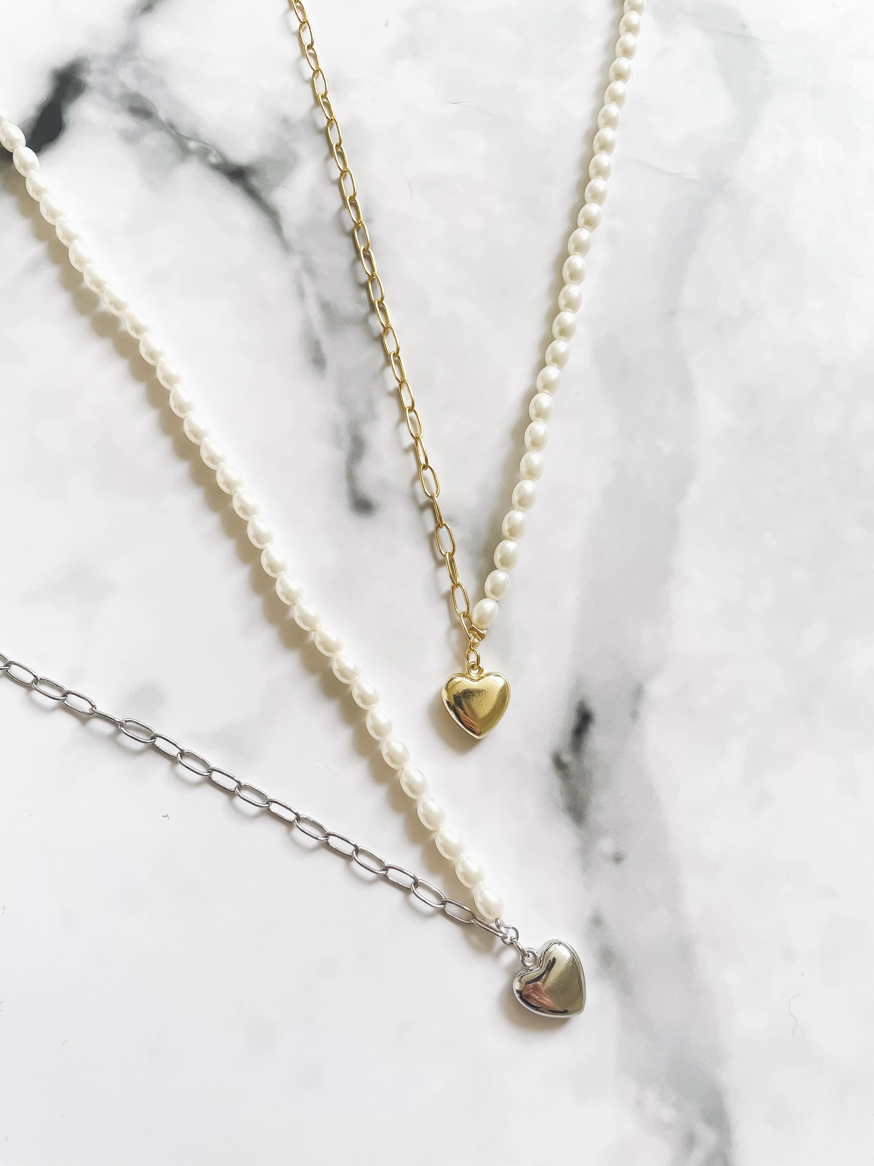 Half Parel Half Chain Ketting - Goud