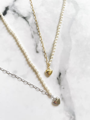 Half Parel Half Chain Ketting - Goud