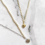 Half Parel Half Chain Ketting - Zilver