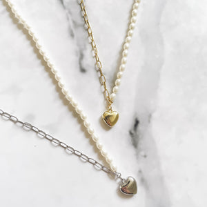 Half Parel Half Chain Ketting - Zilver